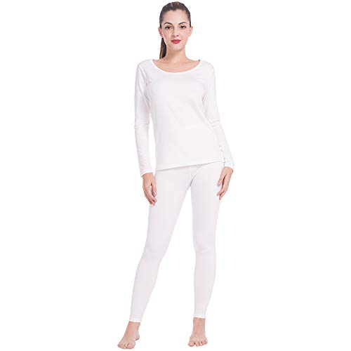 Brovollous Thermal Underwear for Women Long Johns Set Fleece Lined Ultra Soft Scoop Neck