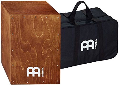 Meinl Cajon Box Drum with Internal Metal Strings for Adjustable Snare Effect NOT MADE IN CHINA - Hardwood Full Size with Makah Burl Frontplate, CAJ3MB-M