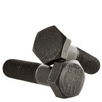 M22-2.5 x 130mm Hex Cap Screws, DIN 931, Class 8.8 Steel, 40 Pack | Plain Finish finish. Hex head with washer face. Hex bolts for machinery and equipment use.