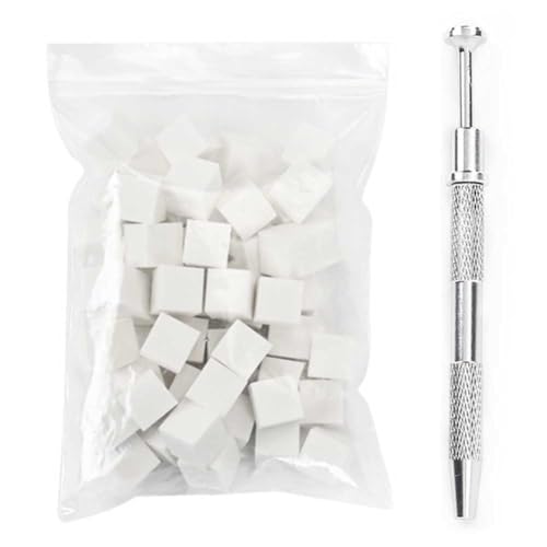 100 Pcs White Nail Sponges Mini Nail Art Sponges Blocks with 1 Piece Metal 4 Claws Grabber Pen for Manicure Nail Art Tools Nail Supplies