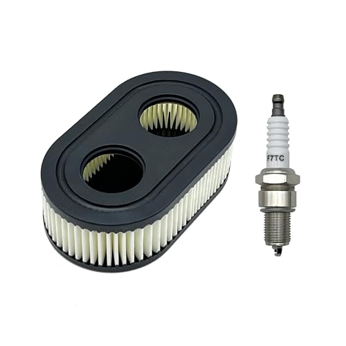 593260 Air Filter and Spark Plug for 4247 5432 5432k 09P00 09P702 550E 500EX 550EX 625 575EX Series Lawn Mower Engine compatible with Troy-Bilt TB110 TB115 TB200 TB230 TB330 TB370 Lawn Mower