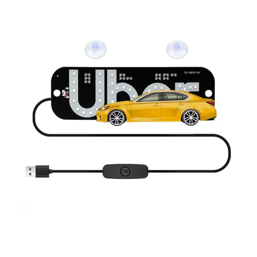 Led Light Signs for Car, Taxi Windshield Light Sign, Car LED Sign with Suction Cups Touch Dimmer on Window, with Illuminated Taxi Logo USB Switch Cable for All Cars Green