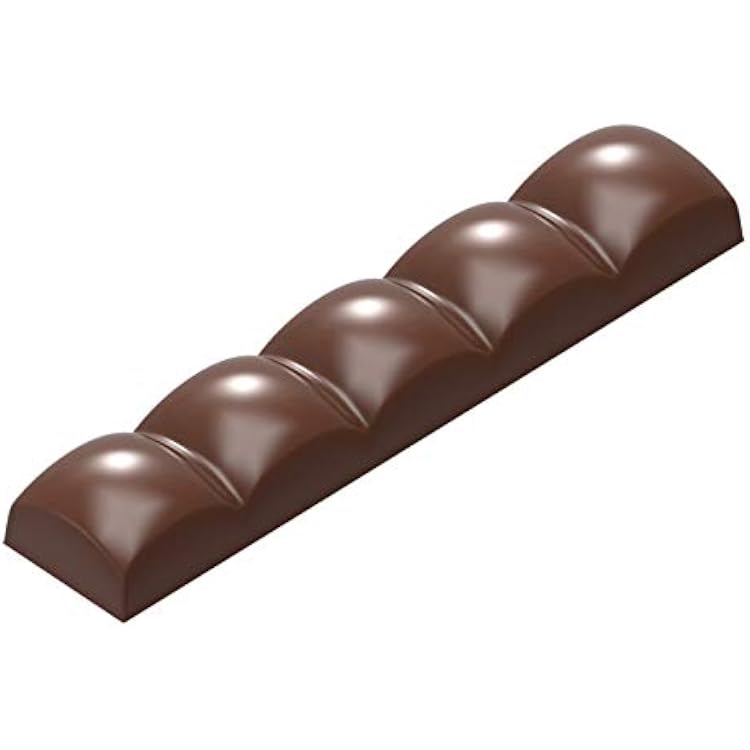Chocolate World 1899 Polycarbonate Chocolate Mold Rounded-Top-Squares-Bar Candy Mould with 8 Cavities, Each 117.5mm x 23.5mm x 14mm High