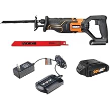 Worx WX500L Cordless 20V Power Share Reciprocating Saw with Battery & Charger
