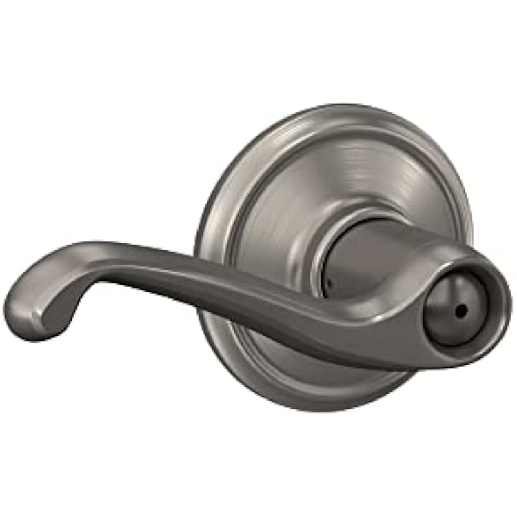 Schlage F40 FLA 619 Flair Door Lever, Bed & Bath Privacy Lock, Satin Nickel