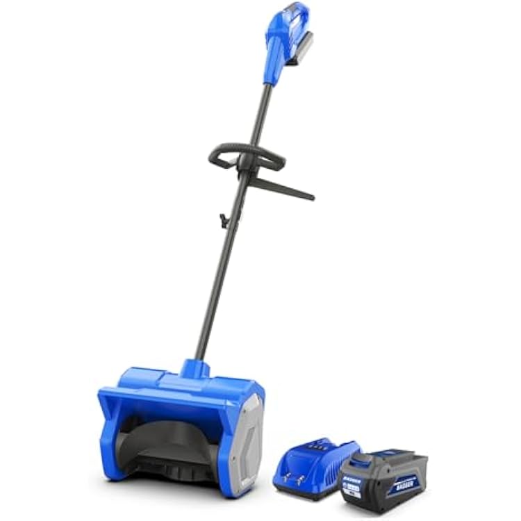Wild Badger Power 40V Cordless Snow Shovel, 12 Brushless, 20 FT Throw, 8 Depth, 4.0Ah Battery & Fast Charger Included, for Steps, Porches, Walkways & Driveways