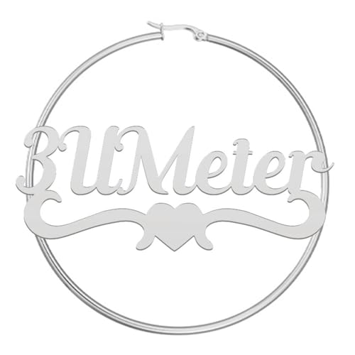 3UMeter Name Earrings Personalized 18K Gold Stainless Steel Hoop Custom Earrings Jewelry Gift for Her Women Mom