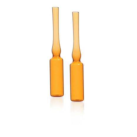Kimax 12040G-2 Amber Borosilicate Glass 2mL Trimmed Stem Score-Break Ampule (Case of 144)