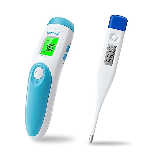 [Value Bundle] Berrcom Non Contact Forehead Thermometer JXB195 & Berrcom Oral and Underarm Thermometer for Adults and Kids DT007