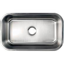 Kingston Brass Gourmetier GKUS3018 Undermount Single Bowl Kitchen Sink 30-Inch-Length by 18-Inch-Width by 10-Inch-Depth, 18 Gauge, Brushed Stainless Steel