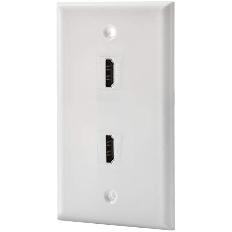 HDMI Wall Plate - 4K HDMI Keystone Female to Female Wall Plate in White 2 Port