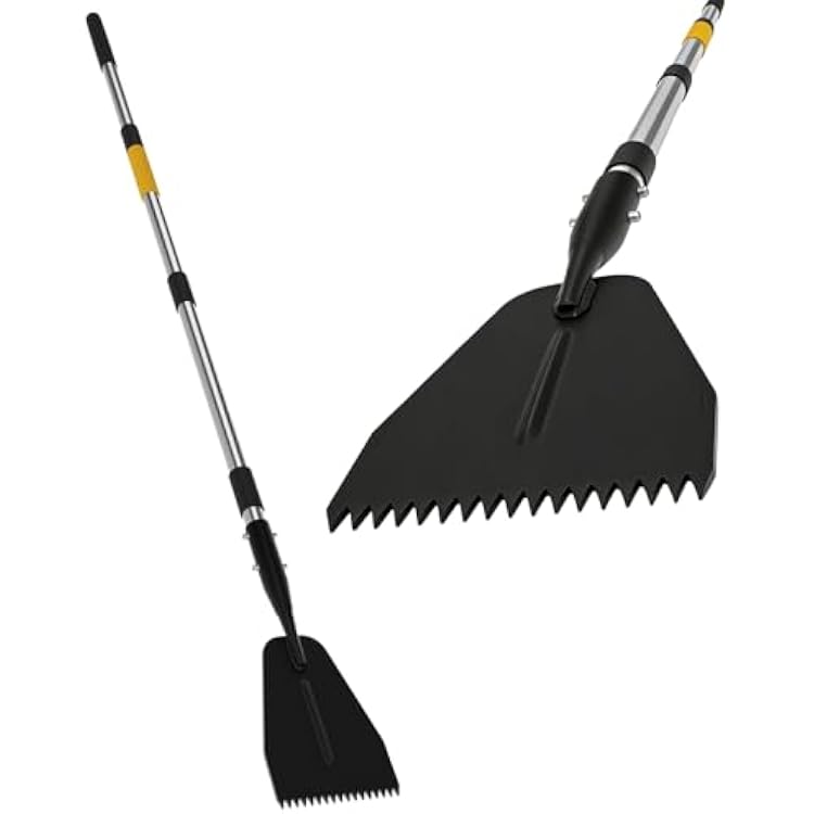 Ice Scraper for Driveway, Saw-Tooth Ice Chopper for Driveway, Heavy Duty Jagged Scraper with 61 Inch Long Handle, All Steel Thick Blade Snow Breaking Ice Remover Tool for Sidewalk, Walkway, Roads
