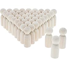 Bright Creations Peg People Kit - 1.77 in Height x 0.6 in Diameter, 50 Pack - Unfinished Smooth Wood for Crafts & Custom Painting - for DIY Projects & Wooden Peg People Figures