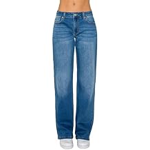 WAX JEAN Women's Low Rise Basic 22-Inch Wide Leg Jeans