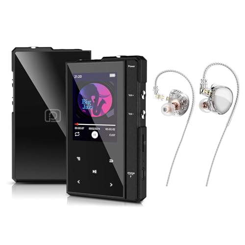 Phinistec Z6 MP3 Music Player with HiFi Earbuds,MP3 Player with 90 Hours Long Battery Life, 2.4 IPS Portable Music Player,FM Radio,Voice Recorder Support up to 256GB