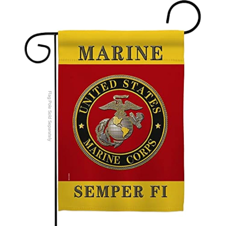 US military Marine Corps USMC Semper Fi Flag Double-Sided Lawn Decoration Gift House Garden Yard Banner United State American Military Veteran, 12 x 18.5 Made in USA