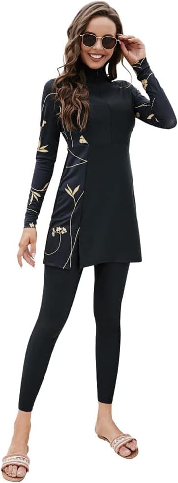 Summer Burkini Muslim Swimwear Female Two-Piece Set Swimsuit Long Sleeve Beach Swimming Suit