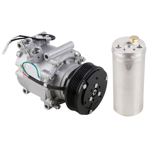 AC Compressor wAC Drier For Honda Civic 1.7L 2003 2004 2005 - Also Fits 2002 w 3-Wire Connector! - BuyAutoParts 60-86341R2 NEW