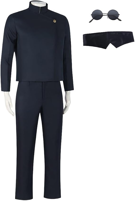 FAZA Gojo Gojo Cosplay Uniform Japan Anime Magiku Jun Men's Black Costume Top Pants Suit M, Go, He
