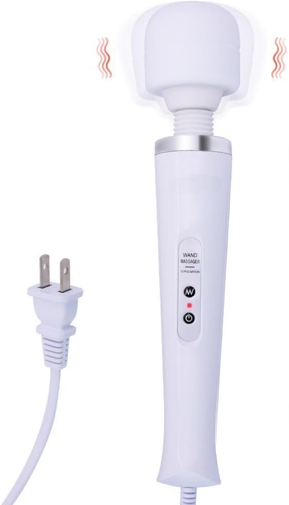 Vibrating Massager with 10 Pulse Settings Strong Vibration for Women | Personal Total Body Therapy Massager (White)