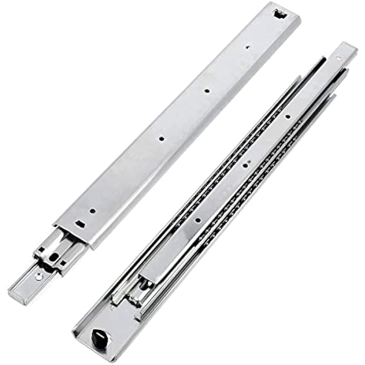 GTV H53 Drawer Runners Full Extension Drawer Slides 53.9 x 700 mm 2 mm Thick Galvanised Steel Roller Extension Telescopic Rail Ball Guide Rail System Maximum Load 100 kg 1 Set = 2 Pieces