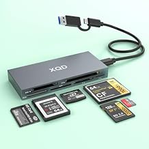 USB 3.0 Multi 8 in 1 USB C/USB A XQD Card Reader for Sony G M Series/Lexar 2933x/1400x Mark XQD/CF/XD/MS/SD/TF,10Gbps Type C Memory Card Adapter for Windows/Mac OS/Linux/Android