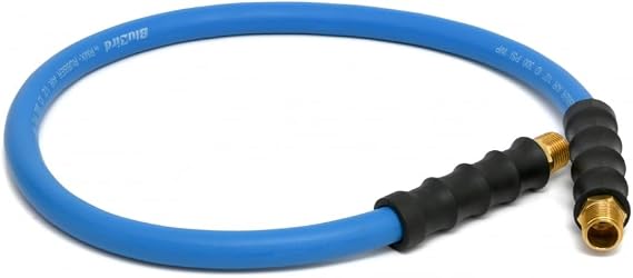 BLUBIRD BBLD1203 1/2" x 3' Rubber Air Leader Hose, 100% Rubber, Lightest, Strongest, Most Flexible, 300 PSI, 50F to 190F Degrees, Ozone Resistant, High Strength Polyester Braided