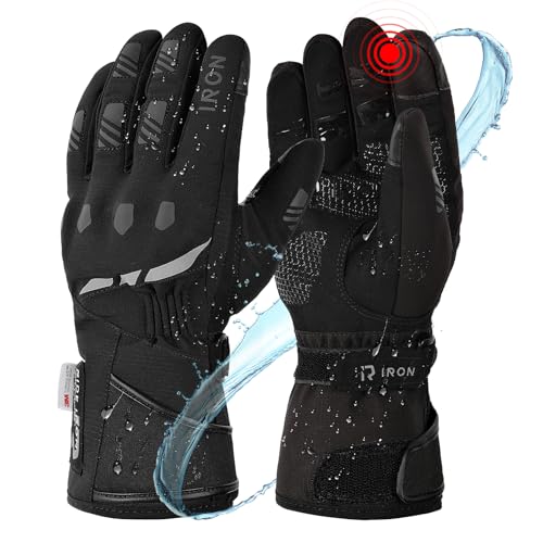 RIDEIRON Winter Motorcycle Gloves Waterproof Riding Gloves Warm Windproof Touchscreen Cold Weather Gloves for Men Women