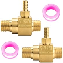 5-8 GPM Chemical Injector for Pressure Washer #100776, 2.3mm Orifice Chemical Draw Up To 20% with 3/8" Male Inlet/Outlet - 2 Pack