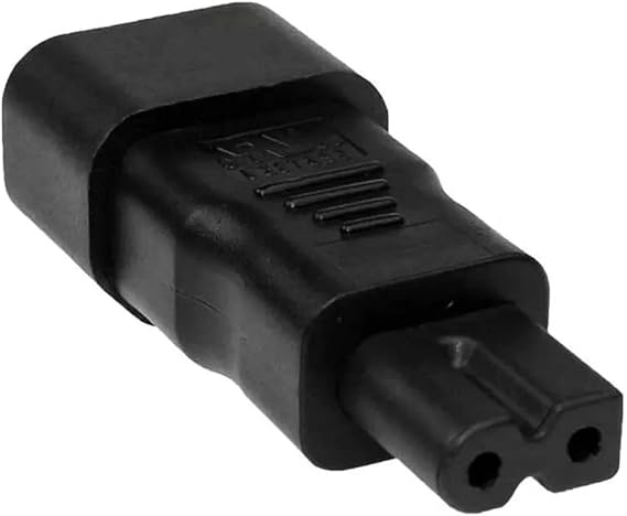 Toptekits C14 to C7 Polarized Adapter, IEC320 C14 3-Prong Male Plug to Polarized C7 2-Prong Female Receptacle Power Plug Adapter ,Polarized C7 to C14 Power Plug Adapter (C14 to C7 Polarized Adapter)