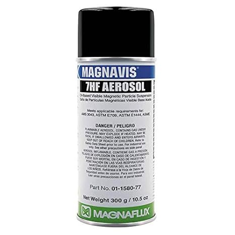 Magnavis 7HF BK Visible Magnetic Particle Wet Method Prepared Bath, 16oz Aerosol (12 Pack)