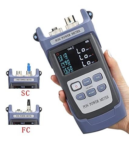 Optical Fiber 1310/1490 / 1550nm PON Power Meter PON Network Detection Online Fiber Tester with FC/SC Adapter (Connector Type UPC) (YD-300U)