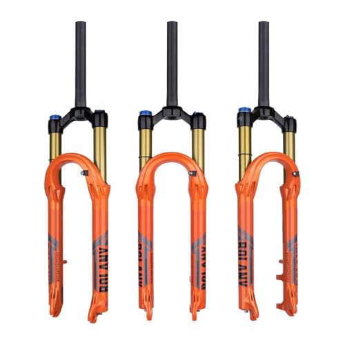 BOLANY 2627.529inch Bike Suspension Fork 120mm Travel 28.6mm 1-18inch220mm Thread-Less Straight Steerer 9mm QR100mm Spacing Disc Brake Version MTB Air Forks