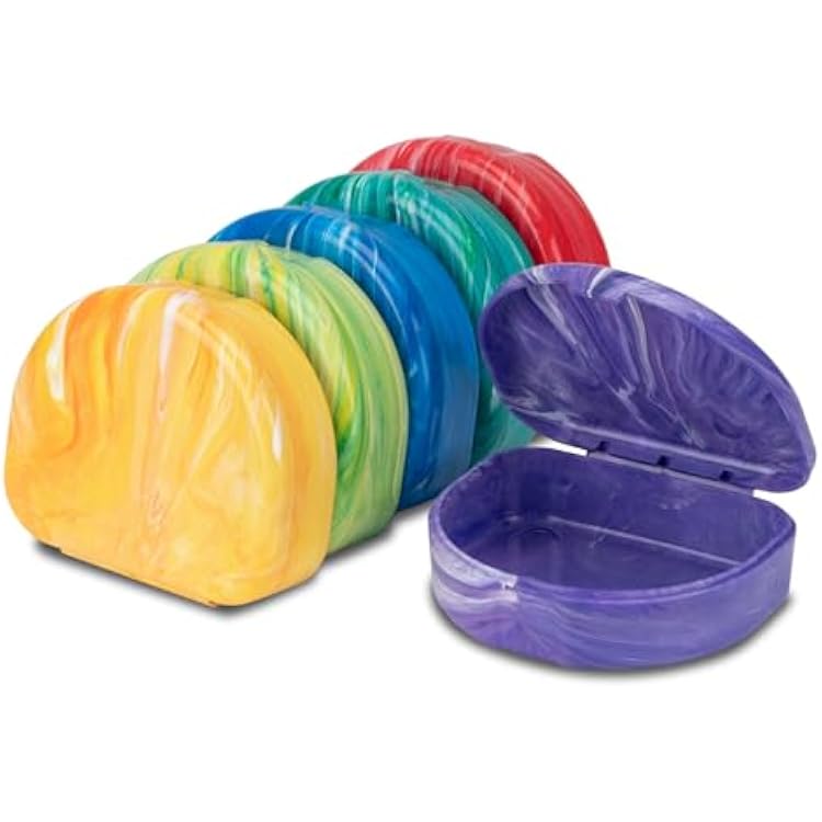 Practicon Marble Retainer Cases, Clear Aligner Case, Dental Orthodontic Retainer Boxes, Mouth Guard Holder, 6 Pack