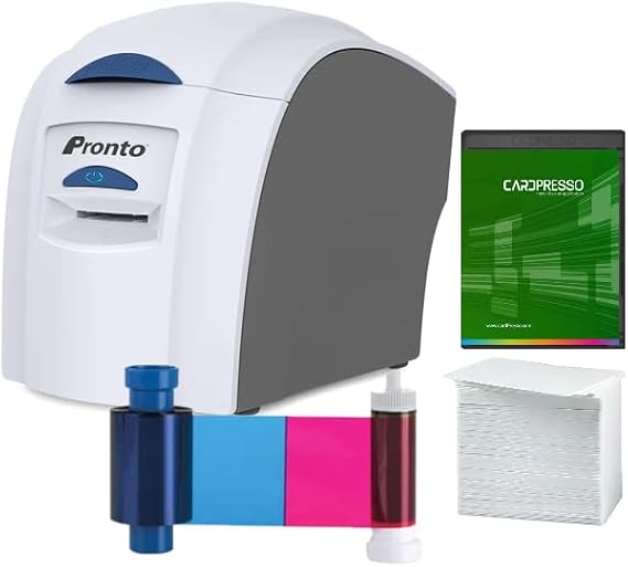 Magicard Pronto ID Card Printer Kit with Software and Supplies