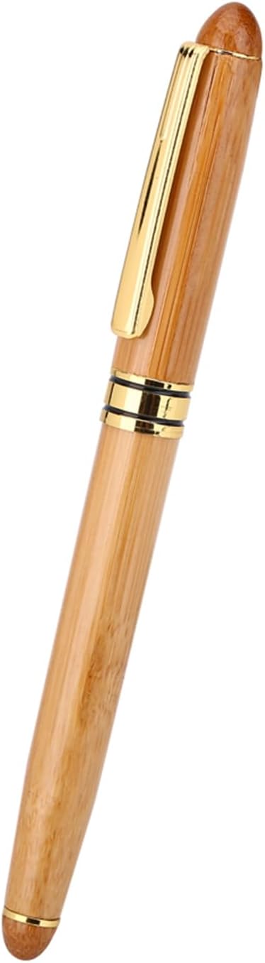 1Pcs Calligraphy Fountain Pen, Art Broad Nib Fountain Pen, Broad Stub Piston Pen Smooth Writing Broad Nib Bamboo Handle for Calligraphists 1.9mm