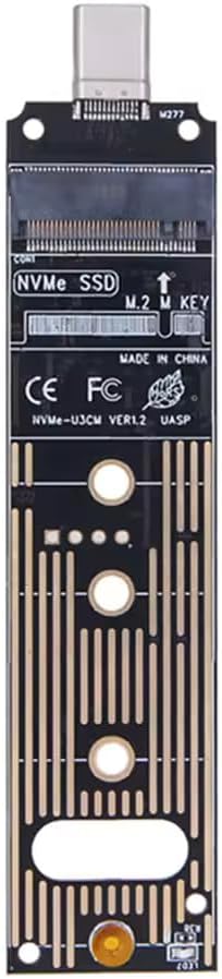 M.2 to USB Adapter NVMe Sata to USB 3.1 Gen2 10Gbps PCI-E Converter Reader M Key & B+M Key for 2280 2242 2260 2230 SSD Hard Disk Enclosure Replacement Parts JMS583 (USB Type C)