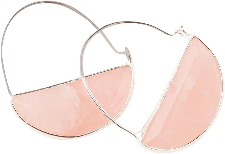 Scout Curated Wears - Stone Prism Hoop Earring - Rose QuartzSilver