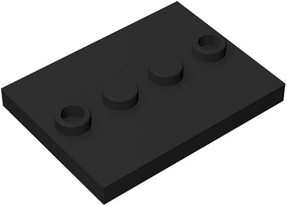 Classic Building Bulk Tile 3x4 with 4 Studs in Center, 100 Piece, Compatible with Lego 88646 Tiles 3 x 4 with 4 Studs in Center -Figure Display Base Collector Series (100 pcs,Black)