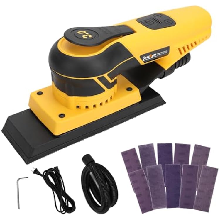 350W 3A Electric Sheet Random Orbital Sander with Pluggable Wire,Central Vacuum, Sanders for Woodworking, Primary Wood and Panel Processing,3MM