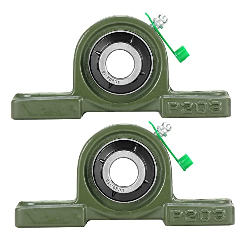 Donepart 58 Pillow Block Bearing, UCP202-10 Mounted Bearings, 58inch Bore, 2-Bolt Flange, Self Aligning Cast Iron Housing, Set Screw Locking Style Flange Pillow Bearing for Industrial Equipment