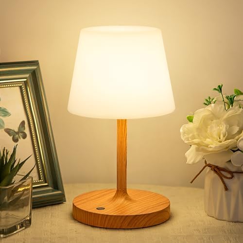 Kakanuo Cordless Shower Lamp Waterproof, Cordless Lamp with 4000mAh Battery, Rechargeable Table Lamp, Touch Dimmable Desk Light for Outdoor, Kitchen, Bathroom, Camping, Patio, IP54