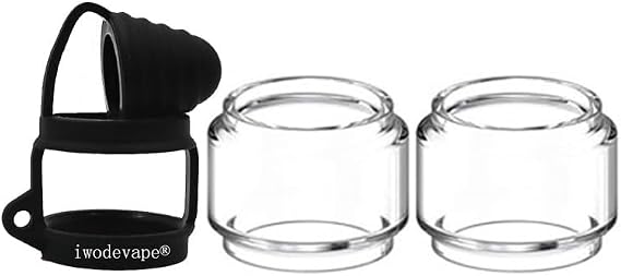 3 in 1 Replacement Bubble Fat Glass Tube Tank Dust Cap Fit For Zeus X, Zeus Sub Ohm, Zeus Dual, Zeus X Mesh RTA Tank (With Black Cap)