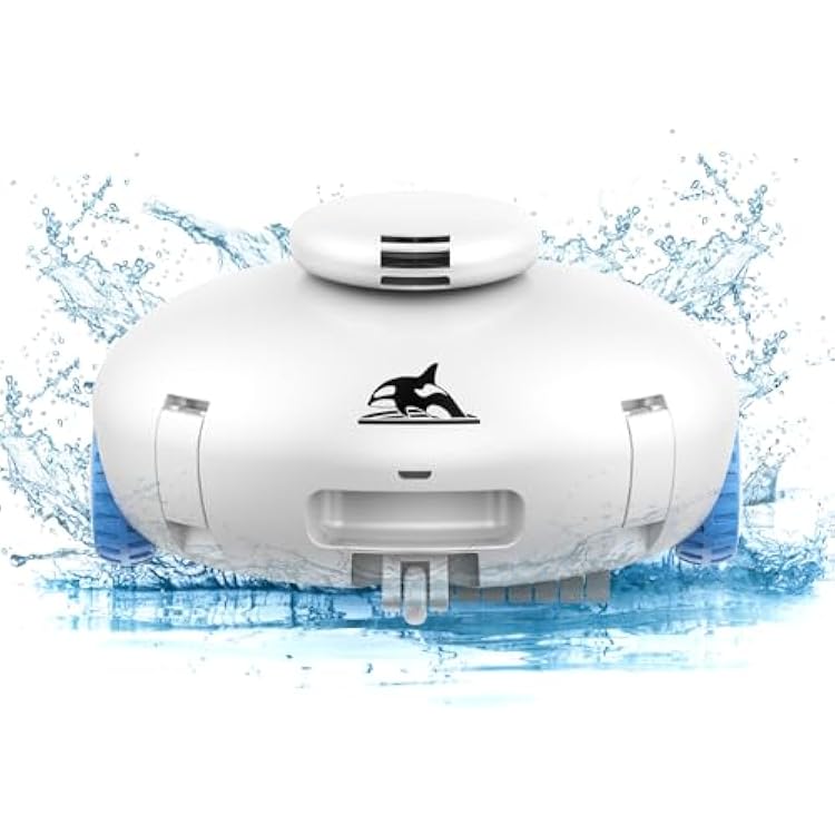 2025 Pool Cleaner Vacuum, 7500mAH Large Battery Capacity Pool Robot, Cordless Robotic Pool Vacuum Cleaner, Suitable for Above & In-Ground Pools up to 850 sq.ft