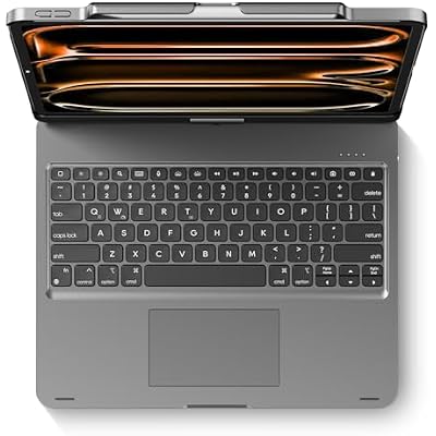 edaiser Swivel Keyboard Case for Apple 2026 iPad Air 13-inch M4 M3 M2, iPad Pro 13 inch M4 M5, iPad Pro 12.9-inch 6th-3rd Gen; 360 Rotatable Cover with Pencil Holder, Trackpad, Backlit, Space Gray