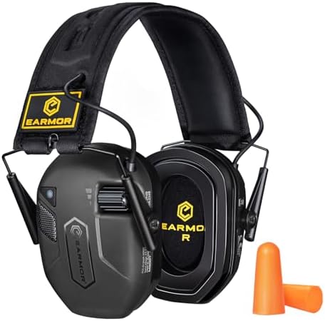 EARMOR M300T Upgrade Bluetooth Hearing Protection, Electronic Ear Muffs For Shooting Noise Reduction With Gel Ear Pads
