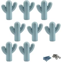 Blue Ceramic Handle Pull Door knobs Cabinet Handles for Children's Room (8 Pieces)