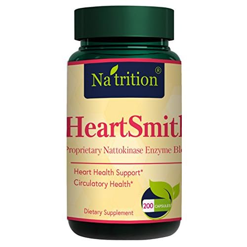 Natrition HeartSmith CardiovascularCirculatory Health 200 Capsules CoQ10 Heart Support Vitamins - Nattokinase, Enzyme Blend Rich in Antioxidants Supports Heart Health, Circulation