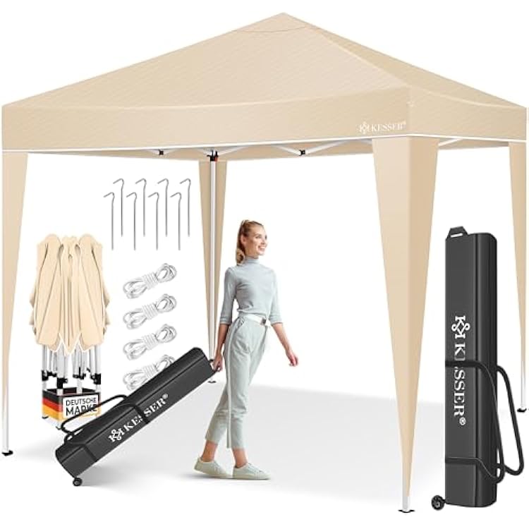 KESSER Marquee 3x3m Pavilion Easy Pop-Up | Marquee with Carry Bag | Pop up gazebo Waterproof and UV protection 50 | Folding gazebo Foldable, Beige