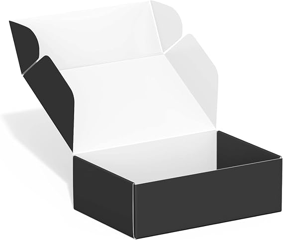 50 Pack 4"x6"x2" Shipping Boxes, Corrugated Cardboard Small Box Mailer, Shipping Boxes for Small Business for Gift Packing- TONESPAC (4"x6"x2", Black)